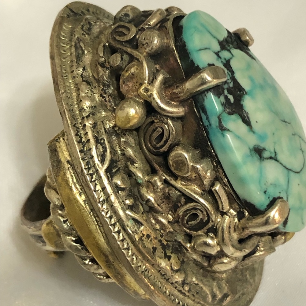 Adjustable Crisocola ring. - Picture 7 of 8